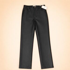 JACKSON ROWE FAUX LEATHER TAILORED PANTS